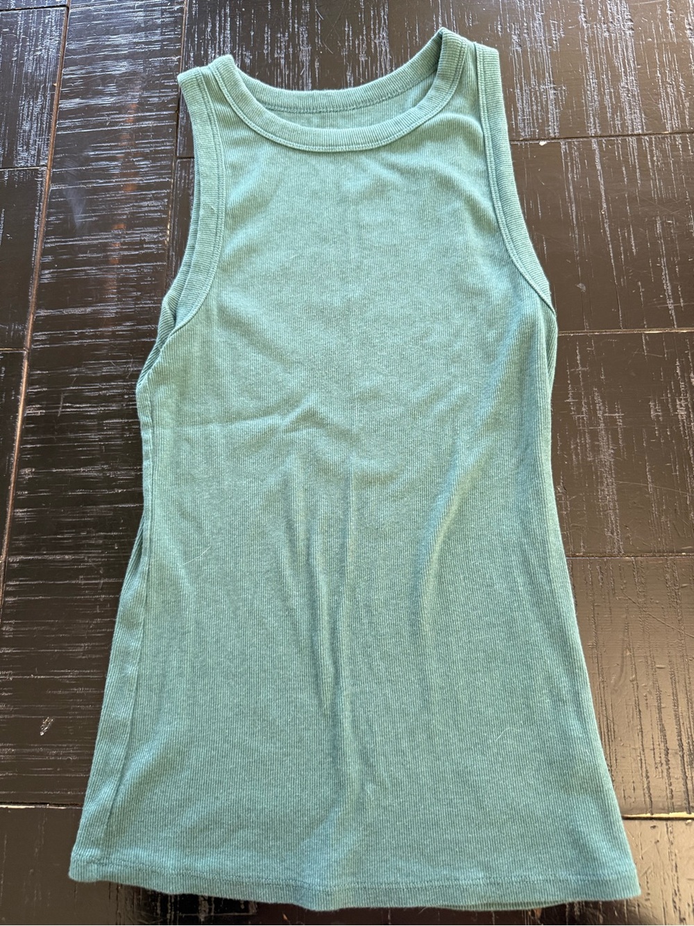 Women's Sleeveless Ribbed Tank Top - Teal Green by a new day